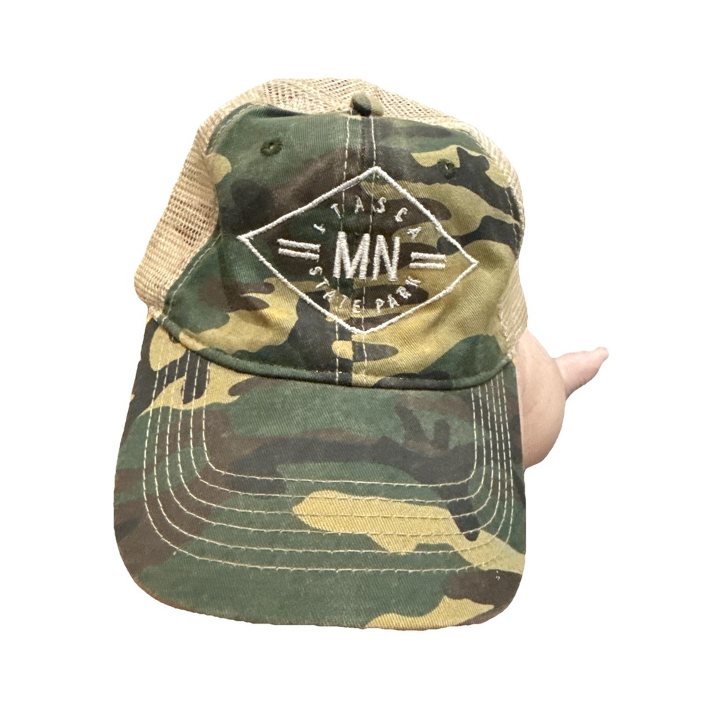 Itasca State Park Hat‎ cap Green corduroy leather strapback Minnesota parks H148